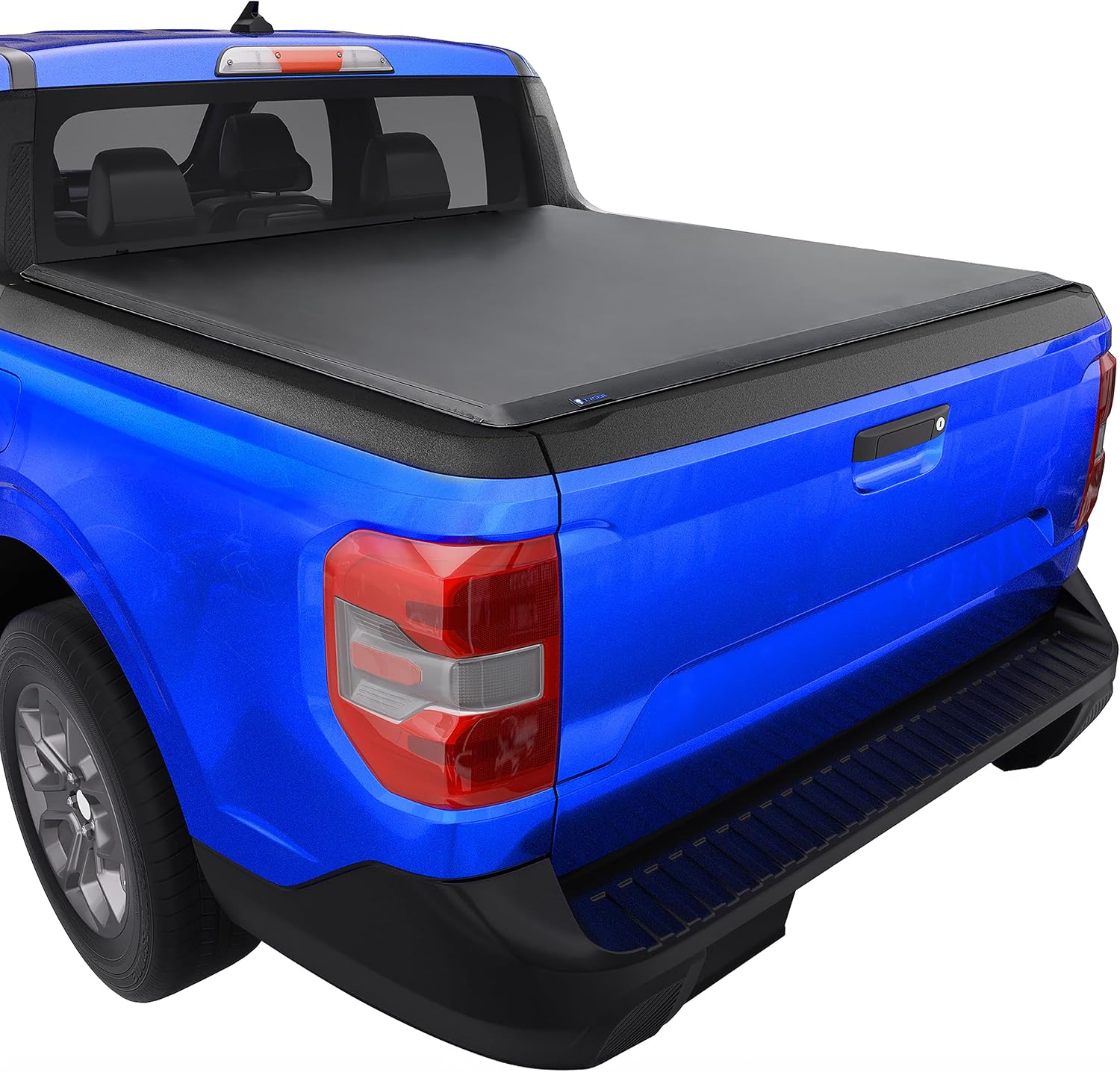Tyger Auto T1 soft roll-up truck bed tonneau cover installed on a pickup truck